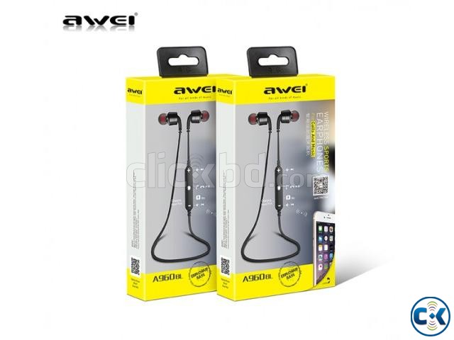 Awei A960BL Wireless Sports Headphone - Black large image 0