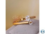 Rose Gold Plated Fashion Design Twin Zircon CZ Diamond Engag