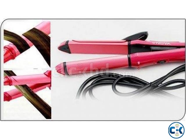 2 In 1 Professional Hair Straightener Straight Curl  large image 0