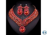 Red Rhinestone Jewelry Set Close