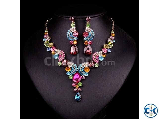 Gold Plated Rhinestone Party Jewelry Set large image 0