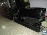 Full Set Drawing Room Black Sofa 3-2-1 