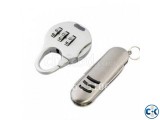 COMBINATION PADLOCK WITH MULTIFUNCTION KNIFE