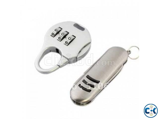 COMBINATION PADLOCK WITH MULTIFUNCTION KNIFE large image 0