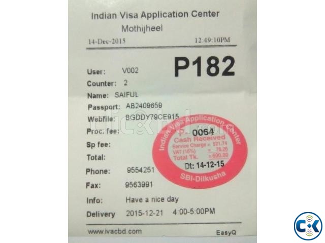 Indian Visa Etoken Appointment Date large image 0