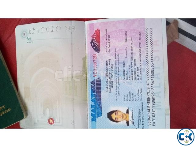 সাদা পাসপোর্টে মালায়শিয়ার ভিসা Malaysia Visa Blank P large image 0