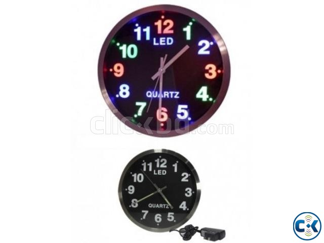 Quartz LED Wall analog Clock large image 0