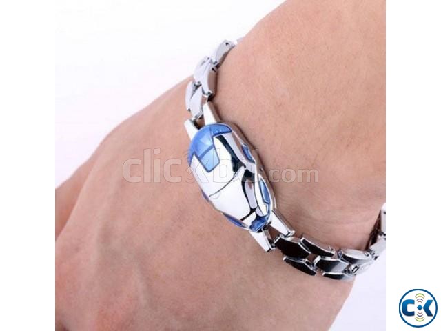 Iron Man Mask Silver Bracelet. large image 0