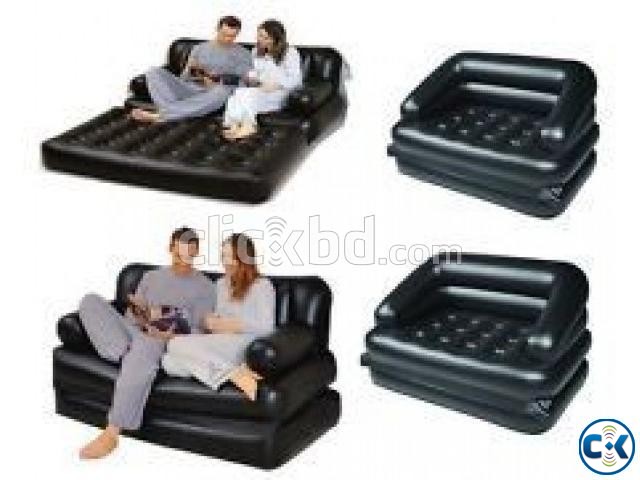 5 in 1 Inflatable Double Air Bed cum Sofa Chair intact Box large image 0