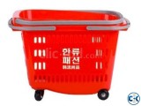 Plastic Basket System 4 Wheel Trolley in Bangladesh