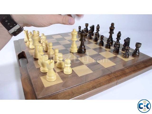 Wooden Chess Checkers Backgammon set Large size large image 0