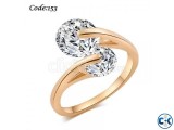 Rose Gold Plated Fashion Design Twin Zircon CZ Diamond Engag