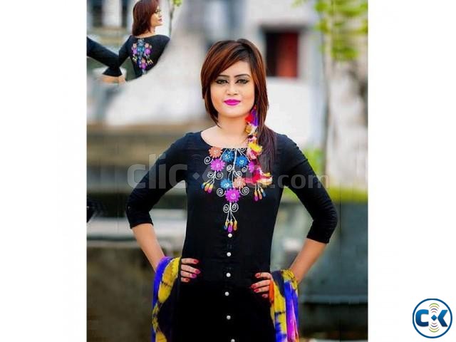 Unstitched Cotton Block Printed Salowar Kameez large image 0