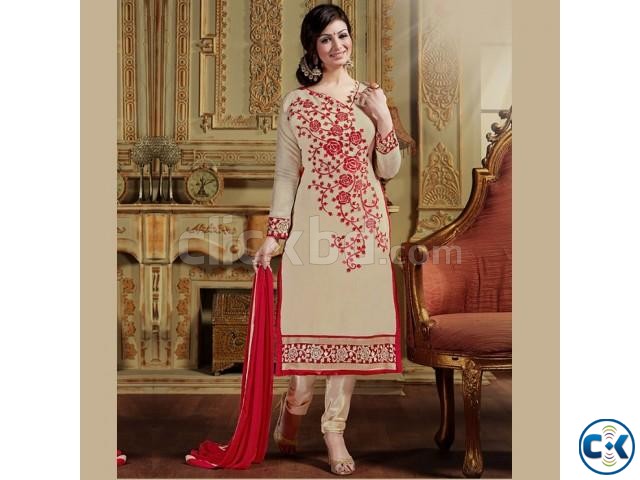 Unstitched Cotton Block Printed Salowar Kameez large image 0