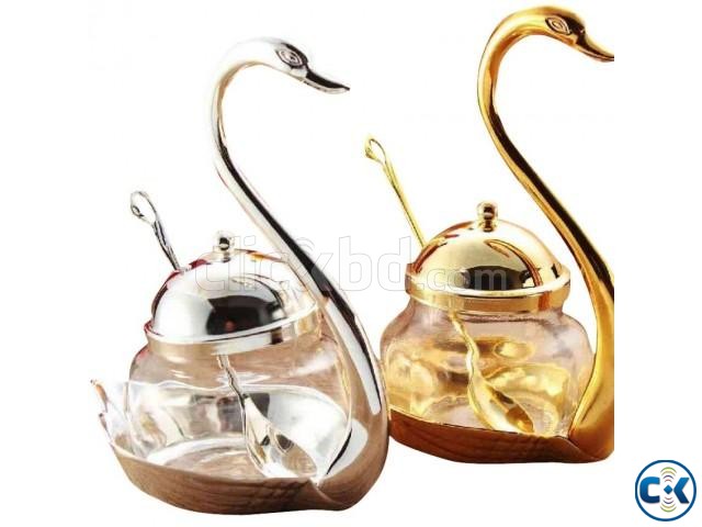 Swan Sugar Bowl with Spoon -1pc large image 0