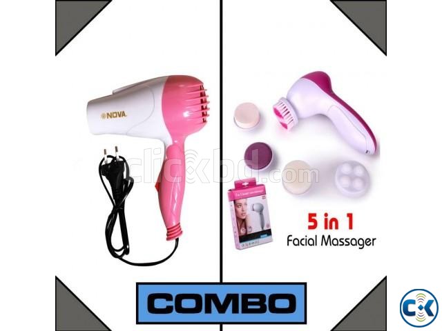 Combo of Nova Hair Dryer Facial Care Massager large image 0