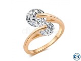 Rose Gold Plated Fashion Design Twin Zircon CZ Diamond Engag