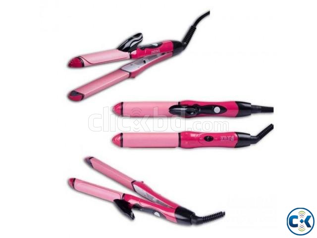 Kemei 3 IN 1 Straightner Curler Hair Iron large image 0