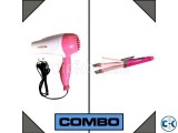 Combo of Nova Hair Dryer Nova 2 In 1 Hair Iron