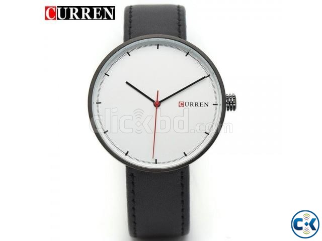 Curren 8223 Analog White Dial Black Band Men s Watch-copy large image 0