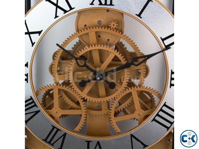 Bird Cage Model Gear Creative Pendulum Pendant Clock Wall Cl large image 0