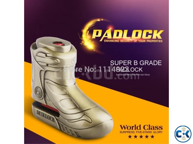 Motorcycle shoe shape disc brake lock large image 0