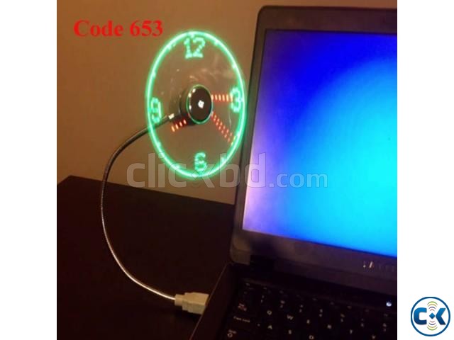 USB LED Digital Clock Fan large image 0