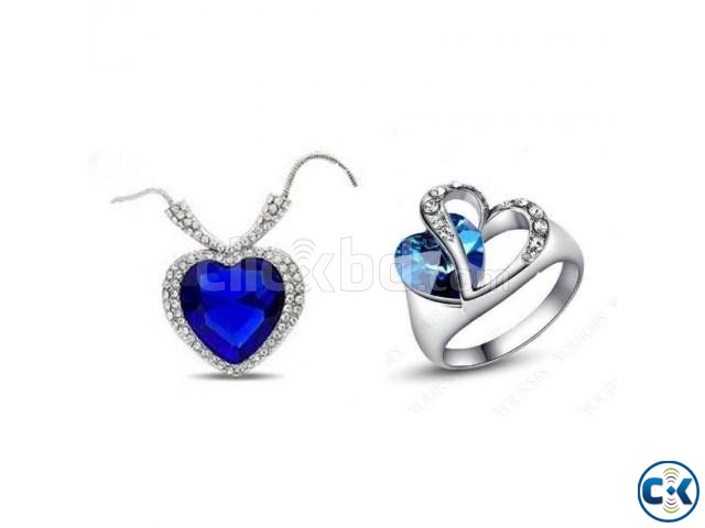 Heart shape Necklace and Heart Shape Finger Ring Combo large image 0