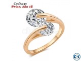 Rose Gold Plated Fashion Design Twin Zircon CZ Diamond Engag