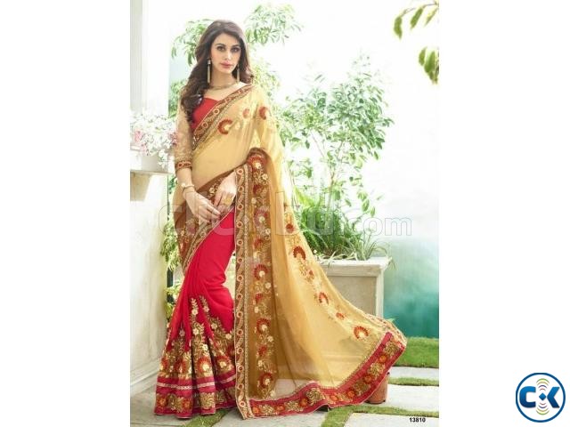 Indian Designer Georgette Embroidered Saree large image 0