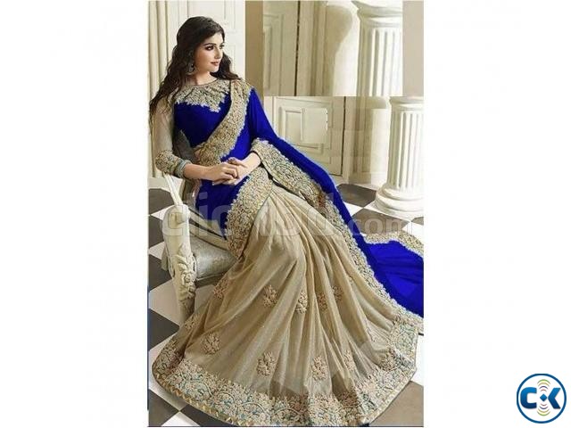 Indian Designer Georgette Embroidered Saree large image 0