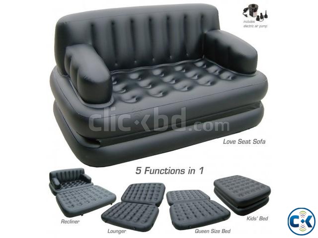 5 in 1 Inflatable Double Air Bed Sofa cum Chair intact Box large image 0