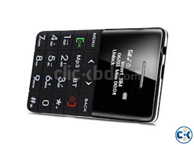 Q5 Credit card Size Mini Phone curve Display Black large image 0