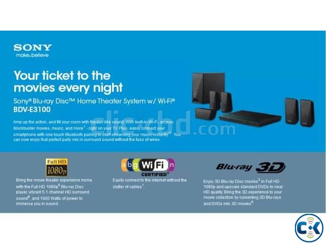 Sony E3100 Wi-Fi 3D Dolby Blu-Ray Home Theater large image 0