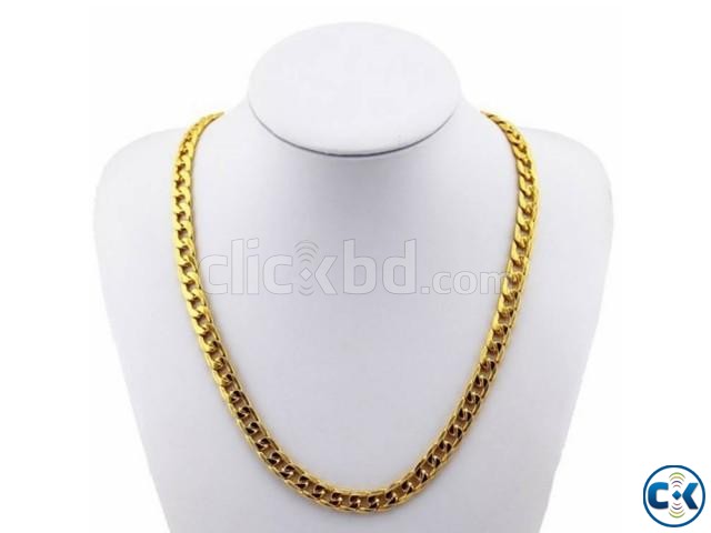 18K GOLD PLATED 10MM MEN CHAIN 24INCH NECKLACE JEWELRY large image 0