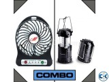 Mini Handheld Fan Rechargeable Lentern Combo