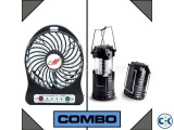 Mini Handheld Fan & Rechargeable Lentern Combo