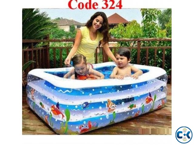 Original INFLATABLE BABY SWIMMING POOL with e-pumper large image 0