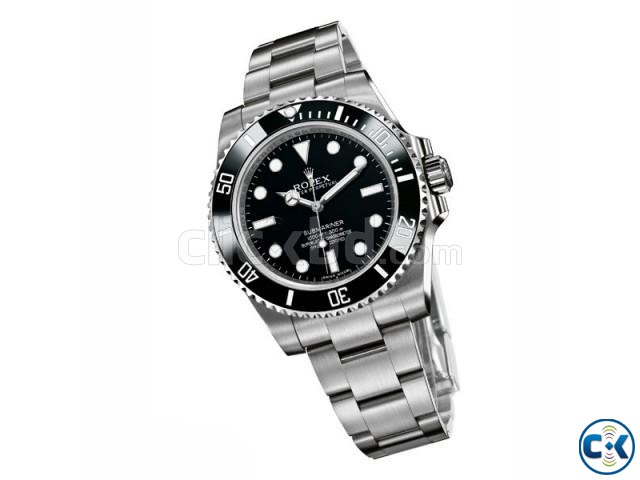 Rolex Silver chain Black Dialer large image 0