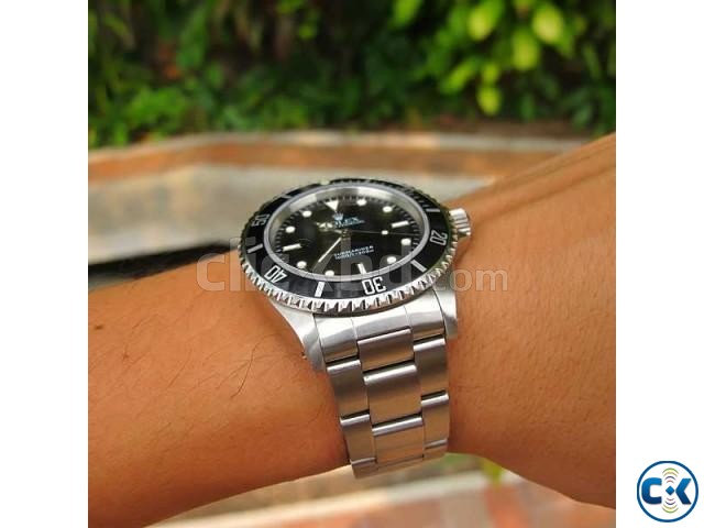 Rolex Silver chain Black Dialer large image 0