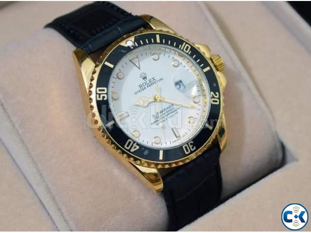 Rolex Bazel with Black Leather Strap large image 0