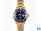 Rolex Blue Dialer with Golden Chain