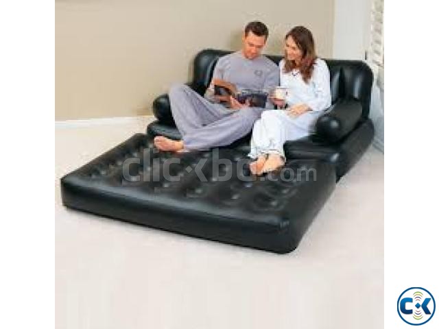 5 in 1 Inflatable Double Air Bed cum Sofa Chair intact Box large image 0