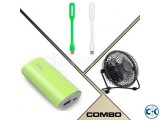 Mini USB Fan Power Bank USB LED Light Combo