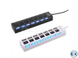 New 7 Ports LED USB High Speed 480 Mbps Adapter USB Hub -1pc