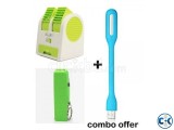 Mini Air Cooler Fan Flexible LED Light Mini Power Bank