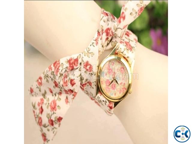 Cloth Belt Designer Ladies Watch large image 0