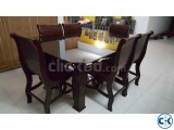 Mahogany Wood Dining Table with 6 Seats