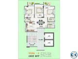 East South Facing 1075 SFT 3 Bed Flat For Sale
