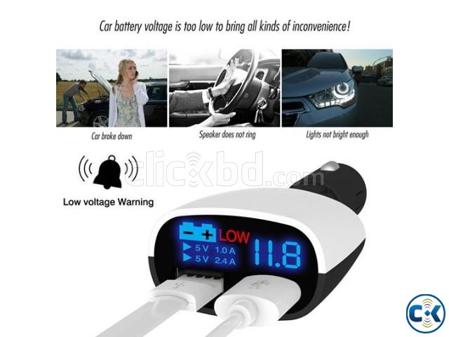 Smart car charger with Digital volt reading batery displa large image 0